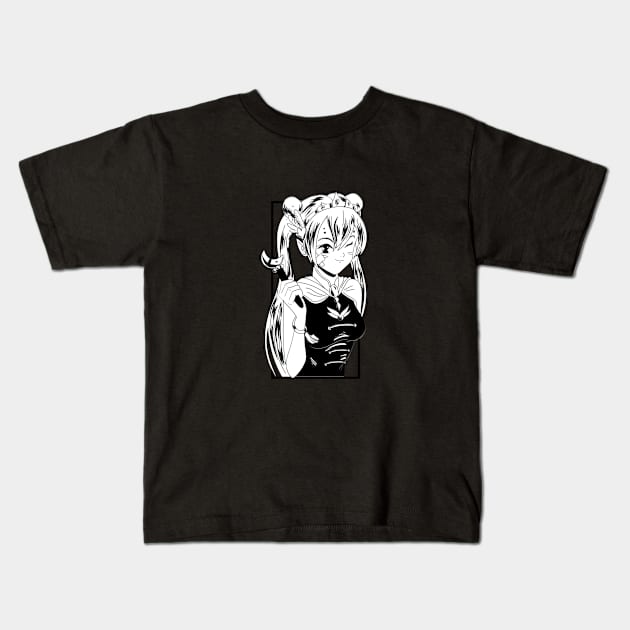 Anime Girl Wink - (No Text) Kids T-Shirt by Locksis Designs 